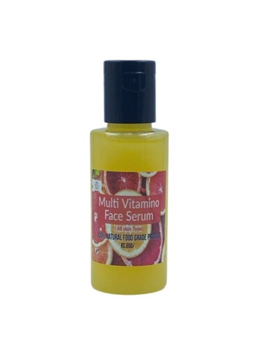 MULTIVITAMIN FACE SERUM cum DAY CREAM - Glass Bottle, 30ml | Yellow, Citrus Scent, Natural Ingredients, Hydrates Skin, Anti-Aging Effects, Brightens Complexion, Evens Skin Tone