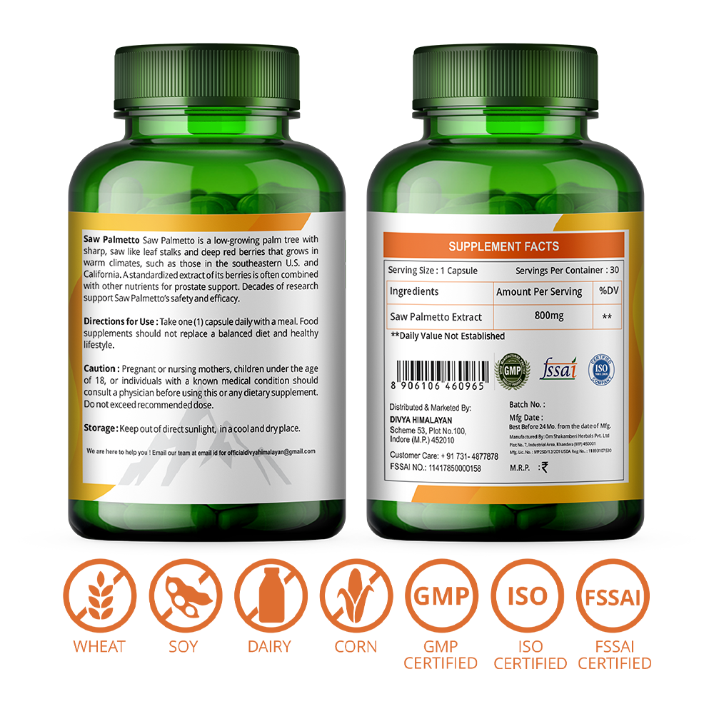 Divya Himalayan Saw Palmetto Extract Supplement Dosage Form: Capsule