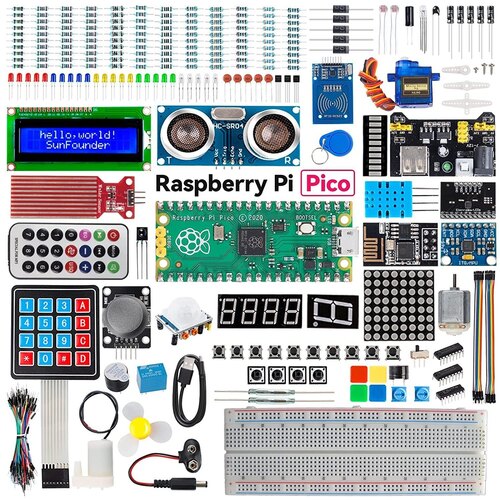Raspberry Pi Pico Ultimate Kit - Multi-color, 320+ Components, 113 Online Projects | Supports 3 Programming Languages, Includes Esp8266 Module