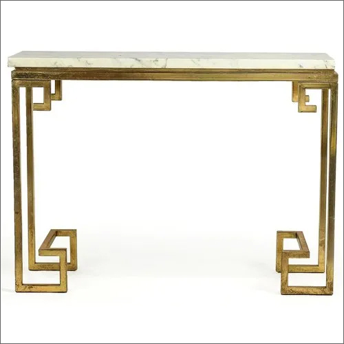 ग्लॉसी आयरन एंड मार्बल कंटेम्परेरी स्टाइल कंसोल टेबल