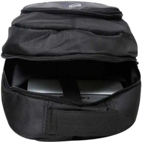 Laptop Bag - Polyester Material, 15-inch Size, Black Color - Reflective Front Panel, Spacious For Daily Essentials, Zippered Front Pocket, Side Pockets For Bottle And Umbrella