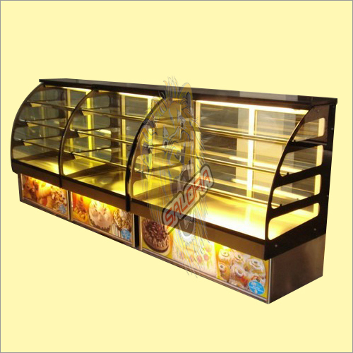 सिल्वर फूड डिस्प्ले काउंटर