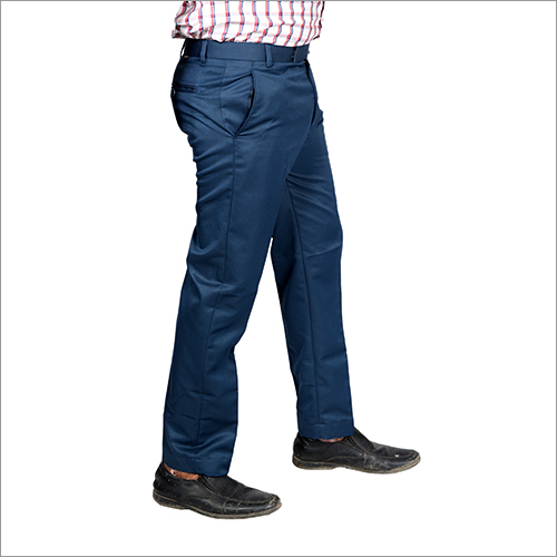 Washable Men Light Blue Twill Pant