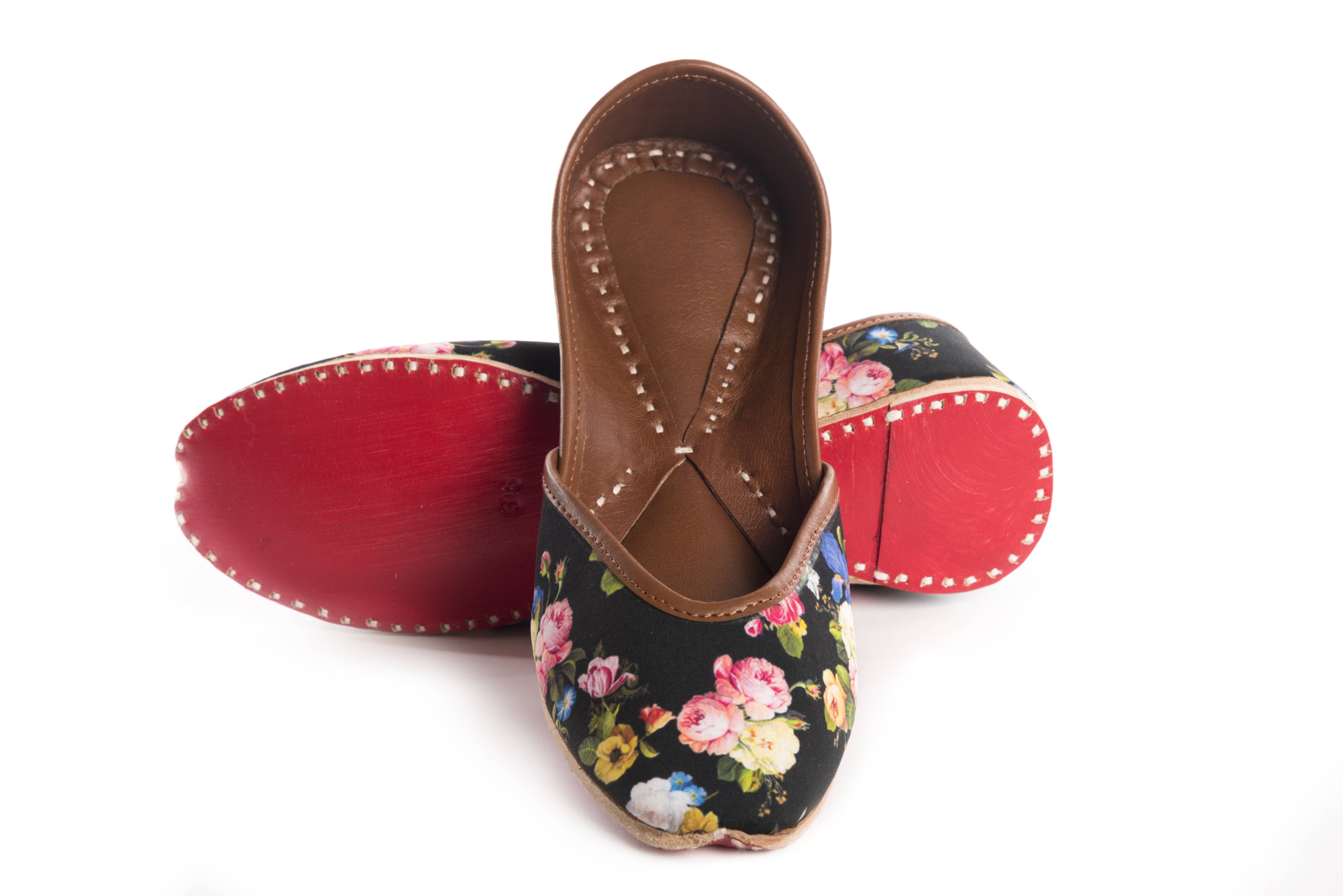 Jutti Jaipur - Color: Black With Floral Print