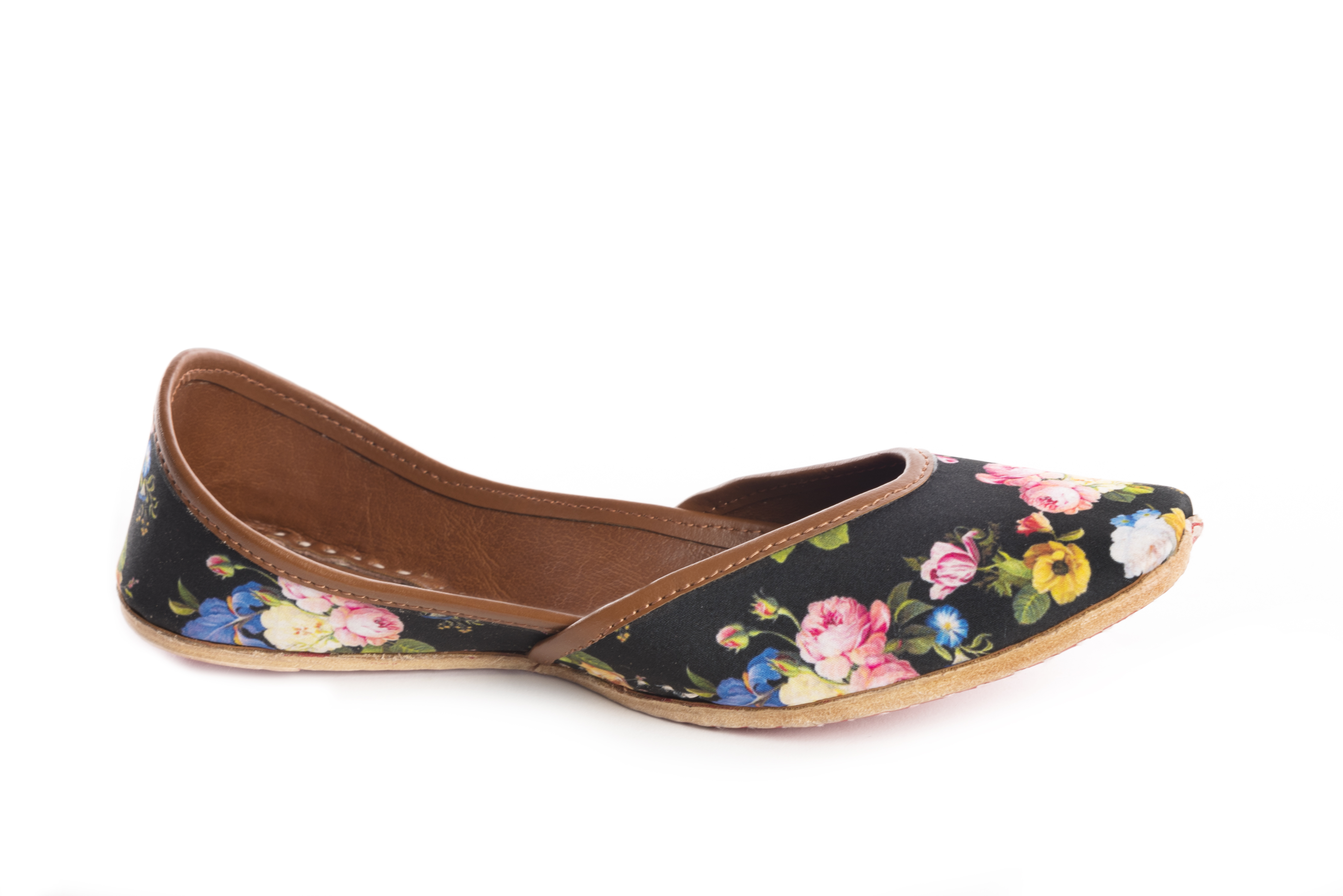 Jutti Jaipur - Color: Black With Floral Print