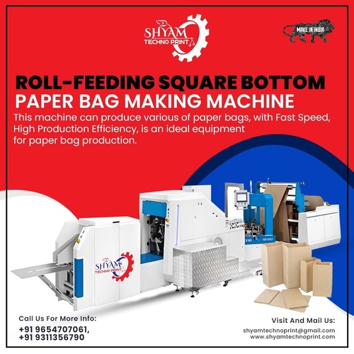 Square Bottom Paper Bag Making Machine - 8600x1850x1800mm Dimensions, 380V Electric Power | Automatic Grade, Film Length Counter, Photoelectric Correction, 170 Bags per Minute Efficiency