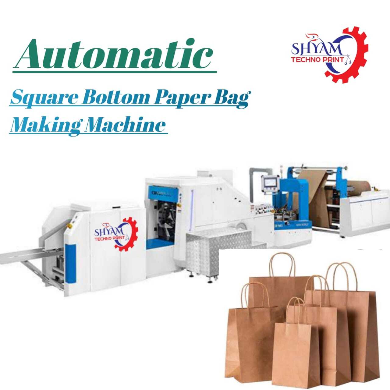 Square Bottom Paper Bag Making Machine - 8600x1850x1800mm Dimensions, 380v Electric Power | Automatic Grade, Film Length Counter, Photoelectric Correction, 170 Bags Per Minute Efficiency