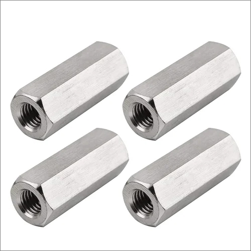 Stainless Steel Hexagon Coupling Nut - SS 304, M3 to M56, Length 3 to 200mm | Industrial Usage, Hex Head, Meets DIN, ASTM, BS Standards
