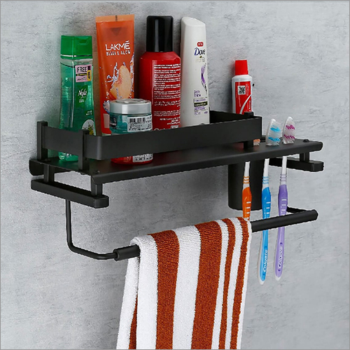 Black Multipurpose Bathroom Shelf