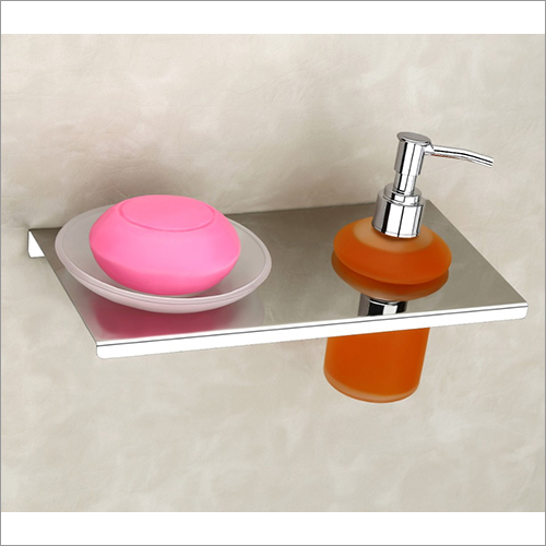 Soap And Liquid Soap Holder - Stainless Steel | Glossy Finish, White Orange Color, User-Friendly Design for Hotels, Offices, and Malls