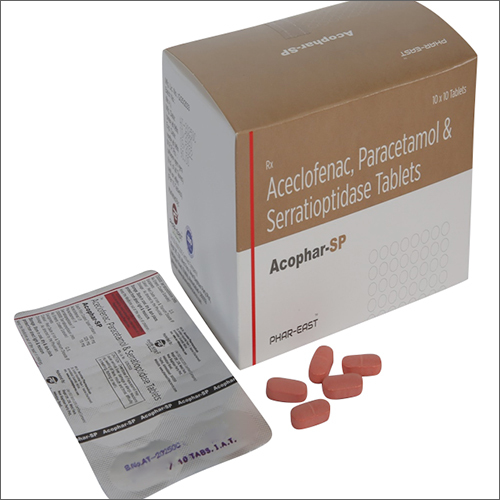 एसिक्लोफेनाक पेरासिटामोल और सेराटिओप्टिडेज़ टैबलेट सामान्य दवाएं