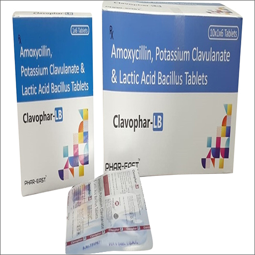 Amoxycillin Potassium Clavulanate And Lactic Acid Bacillus Tablets - 10*1*6 Pieces | General Medicines, Suitable For All, Store In Dry Place