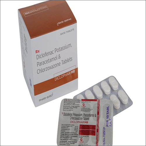 Diclofenac Potassium Paracetamol And Chlorzoxazone - 10x10 Tablets | General Medicines, Suitable For All, Store In Dry Place