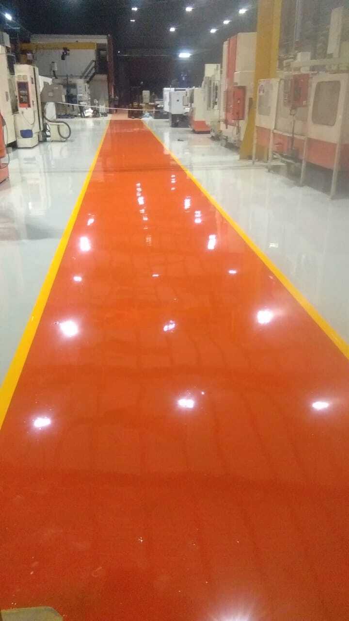 Epoxy Flooring - Durable Resin Material, High Gloss Finish, Slip Resistant Surface, Customizable Colors, Easy Maintenance