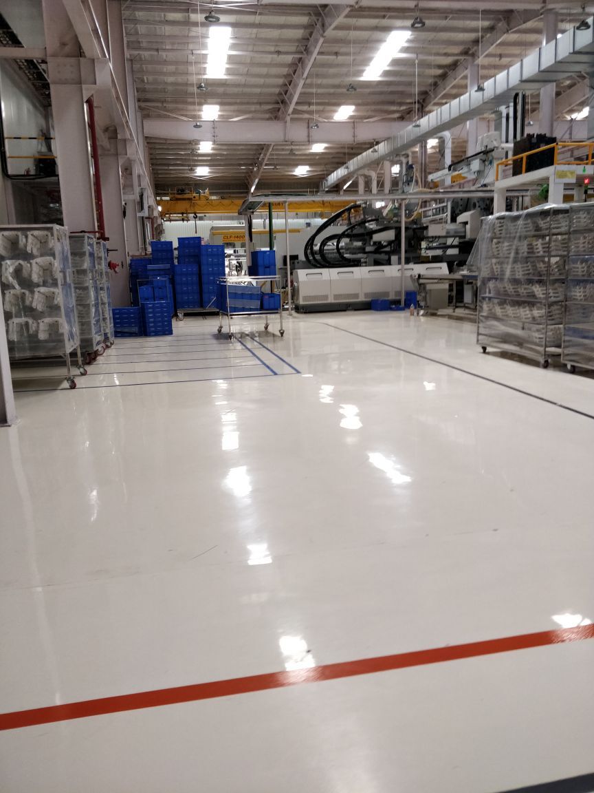 Epoxy Flooring - Durable Resin Material, High Gloss Finish, Slip Resistant Surface, Customizable Colors, Easy Maintenance