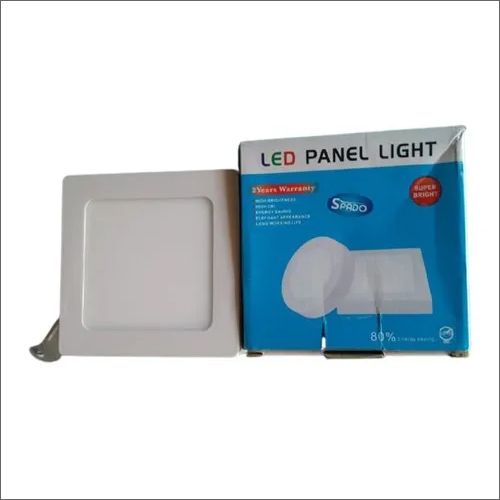 6 Watt White LED Panel Light - Ceramic Material, Square Shape, Color Temperature 3000K, 230V AC | Super Bright, Long Work Life, High CRI, Wall Mounting