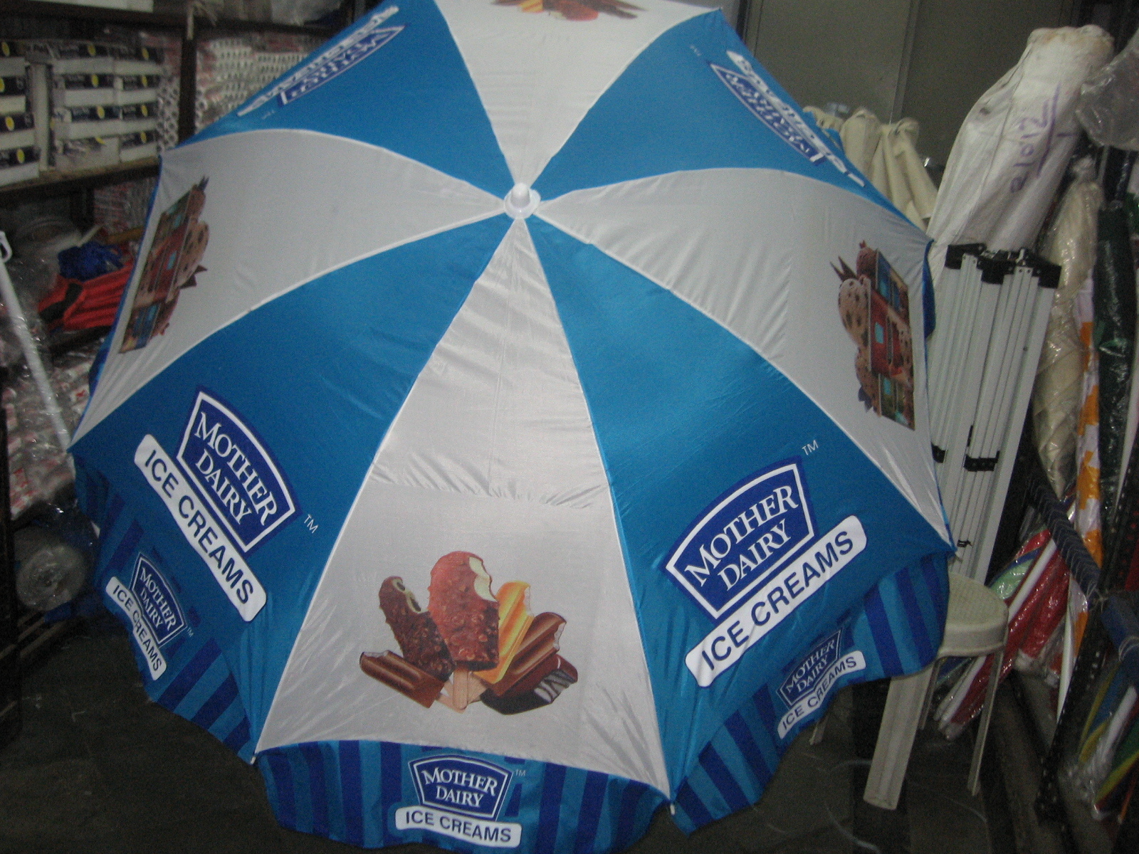 Corporate Advertising Umbrella - Polyester, 6ft/7ft/8ft Size Options | Red, Foldable, All Season, Plastic Handle, Custom Printing Available