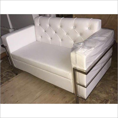 White 2 Seater Stainless Steel Sofa