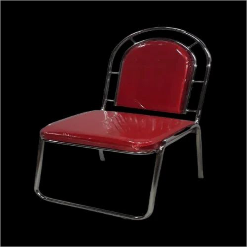 Red Stainless Steel Armless Chair