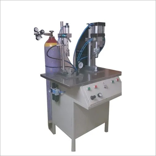 Silver Aerosol Can Nitrogen Gas Filling Machine