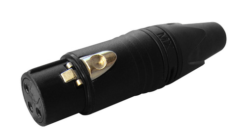MX XLR 3 PIN MIC EXTENTION MALE CONNECTOR MC3FXX काला कोटिंग।