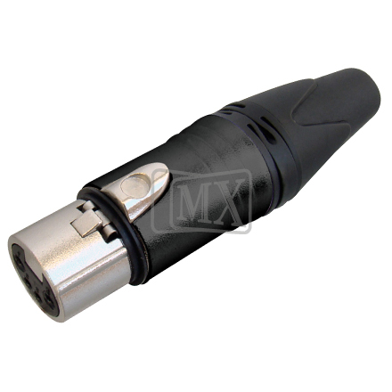 MX 4 PIN MIC FEMALE CONNECTOR XLR MC4MMX काला कोटिंग