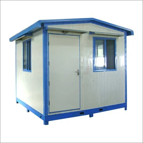 White And Blue Portable Security Guard Cabins