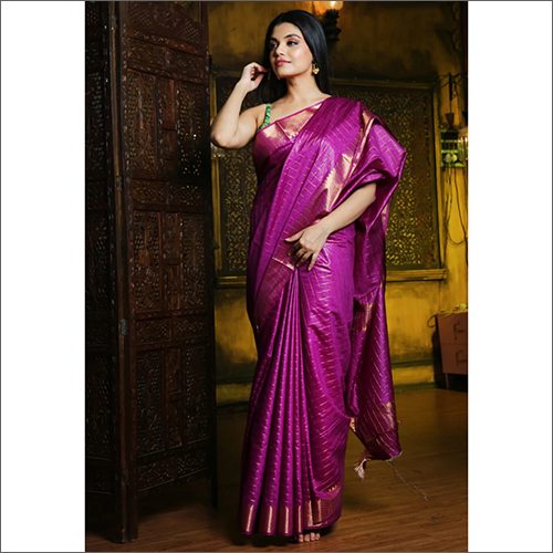 Ethnic Purple Kota Silk Saree