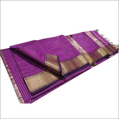 Ethnic Purple Kota Silk Saree