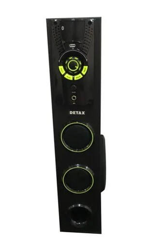 Tower Speaker - Plastic, 24 Inch Height, 6 Inch Woofer Size - Black 2.0 Channel Audio for Televisions, Smartphones, and DVD Players