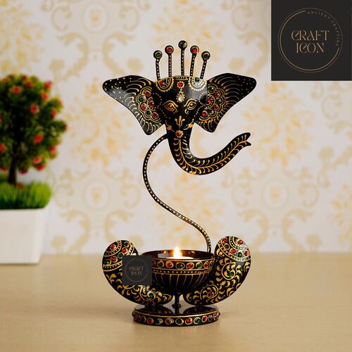 एंटीक फ़िनिश लॉर्ड गणेश टी लाइट कैंडल