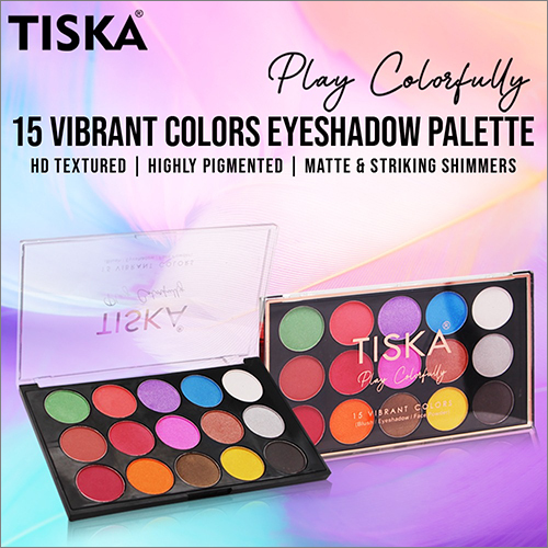 15 Vibrant Colors Eye Shadow Palette - Pressed Powder, Waterproof, Toxin Free | Super Smooth Blending, Shimmer Shades for Natural Glow