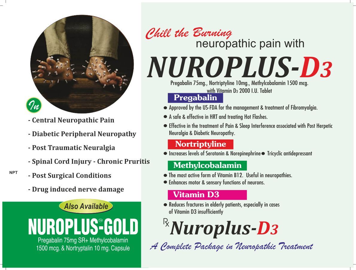 Pregabalin Nortriptyline Mecobalamin And Vitamin D3 Tablets Shelf Life: 1 Years