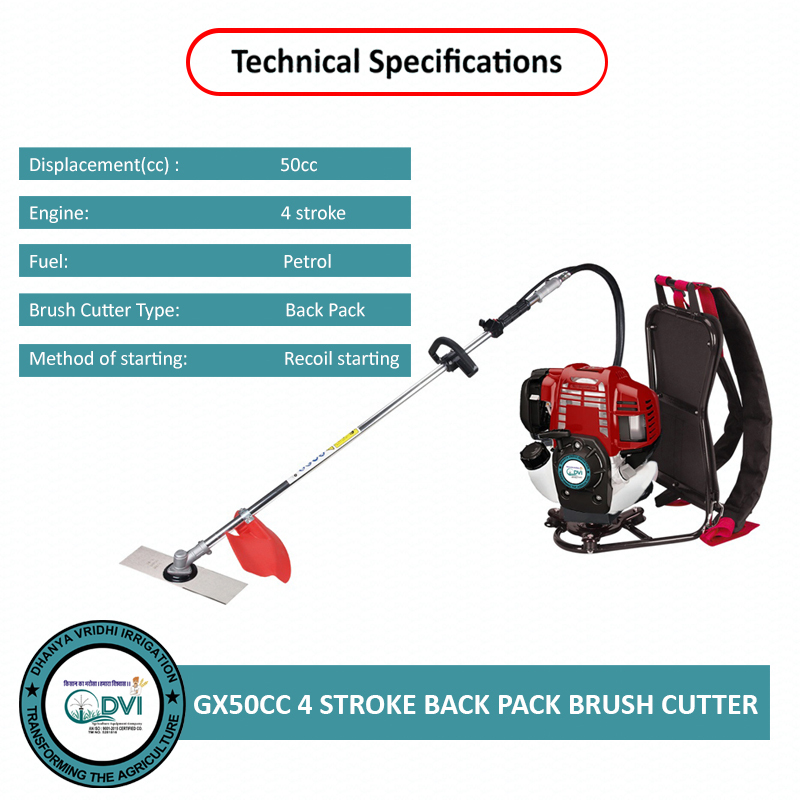 4 Stroke 50cc Backpack Brush Cutter Weight: 8.5-9.5kg Kilograms (Kg)