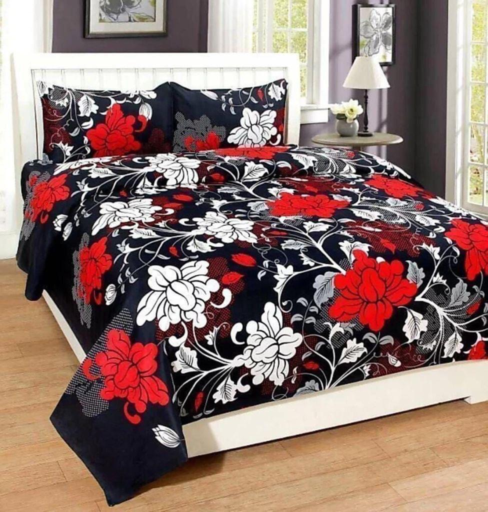 Polycotton Bedsheet - Multicolor Printed Design | Colourfast, Exceptionally Soft, Lightweight, Quick Dry, Washable, Shiny