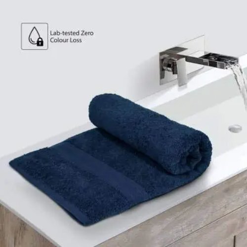 Bath Towel - 100% Cotton, 30 X 60 Inches, Navy Blue | Highly Absorbent, Lightweight, Soft Touch, Durable Ring Spun Cotton