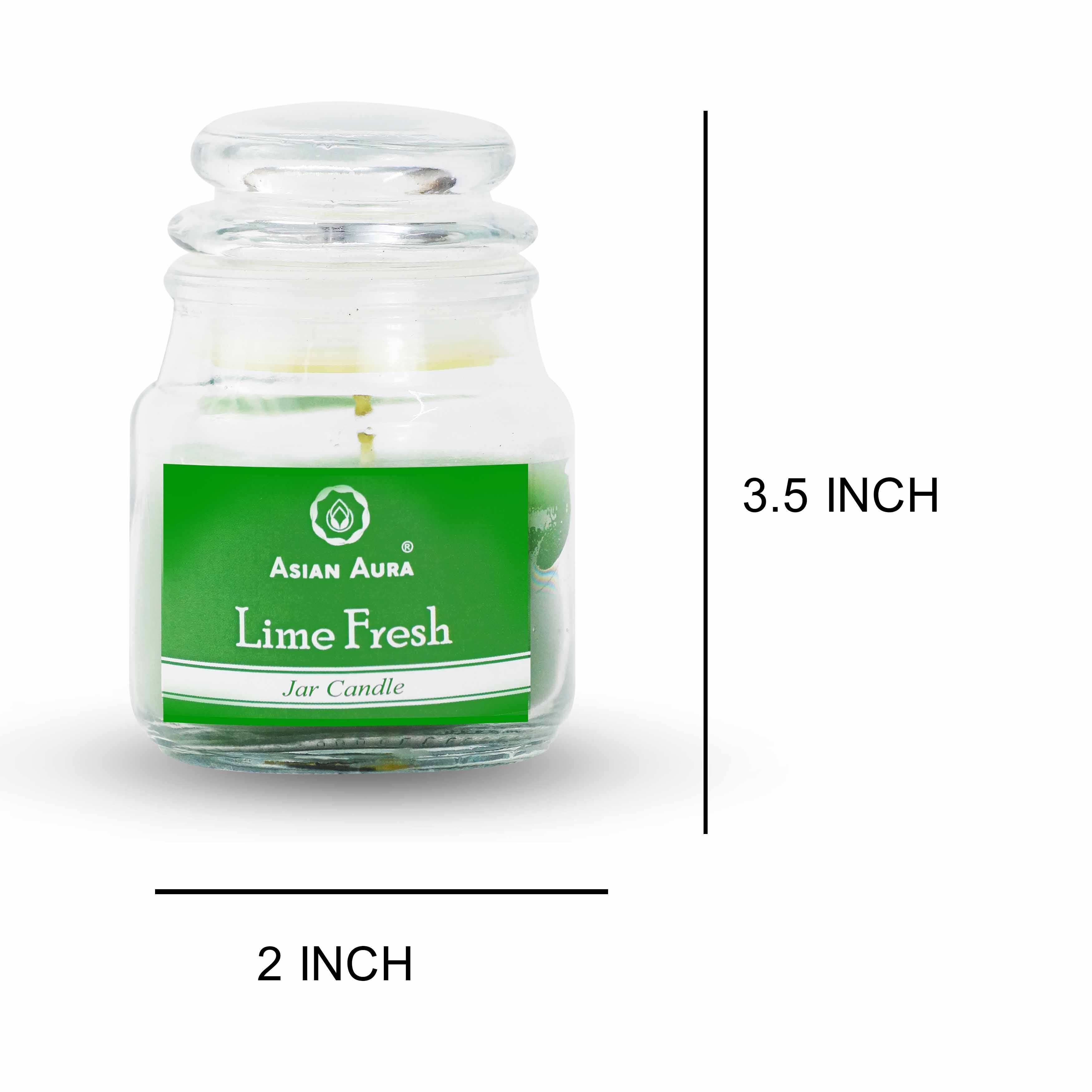 Asian Aura - Pure Paraffin Wax Rustic Pillar Candle | Green 5x5x9 Cm 25 Hours Burning Time Handmade Scented Cotton Wick