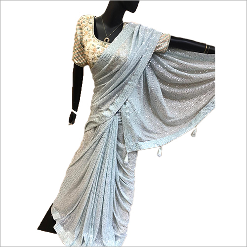 Party Wear Fancy Grey Saree