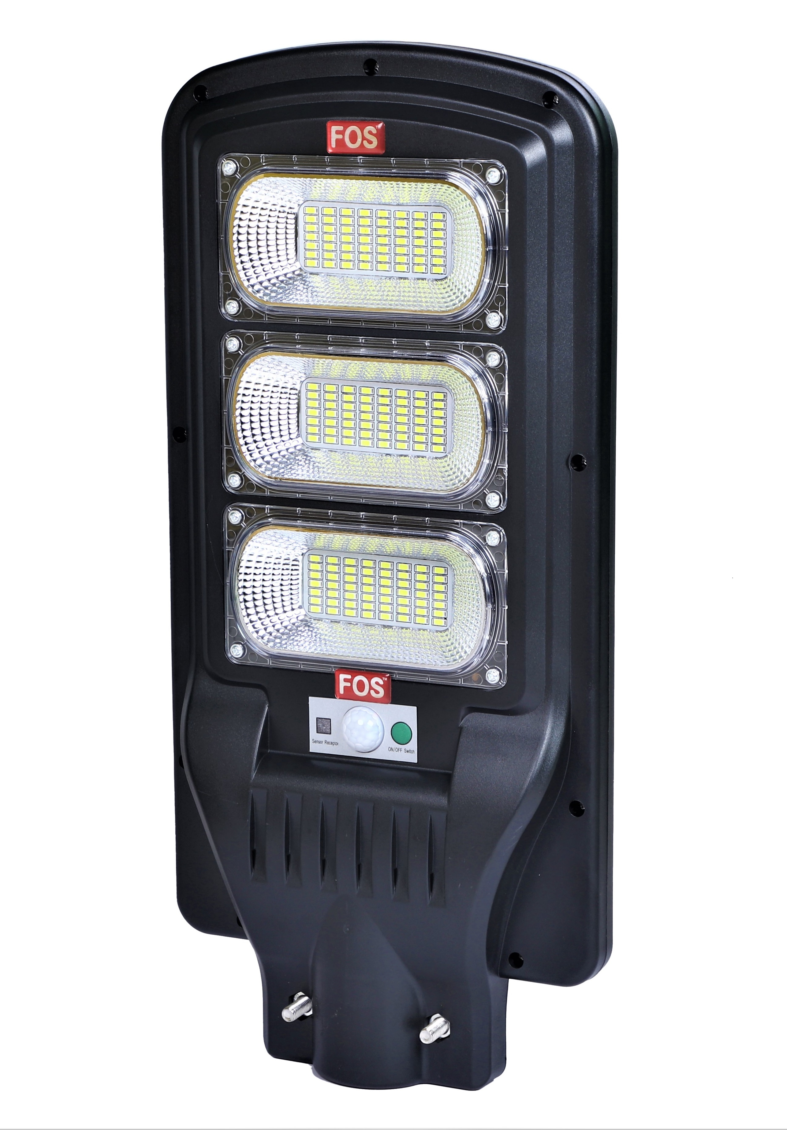 Black Fos Solar Led Street Light 60w With Remote Control And Programmable Motion Sensor - Cool White