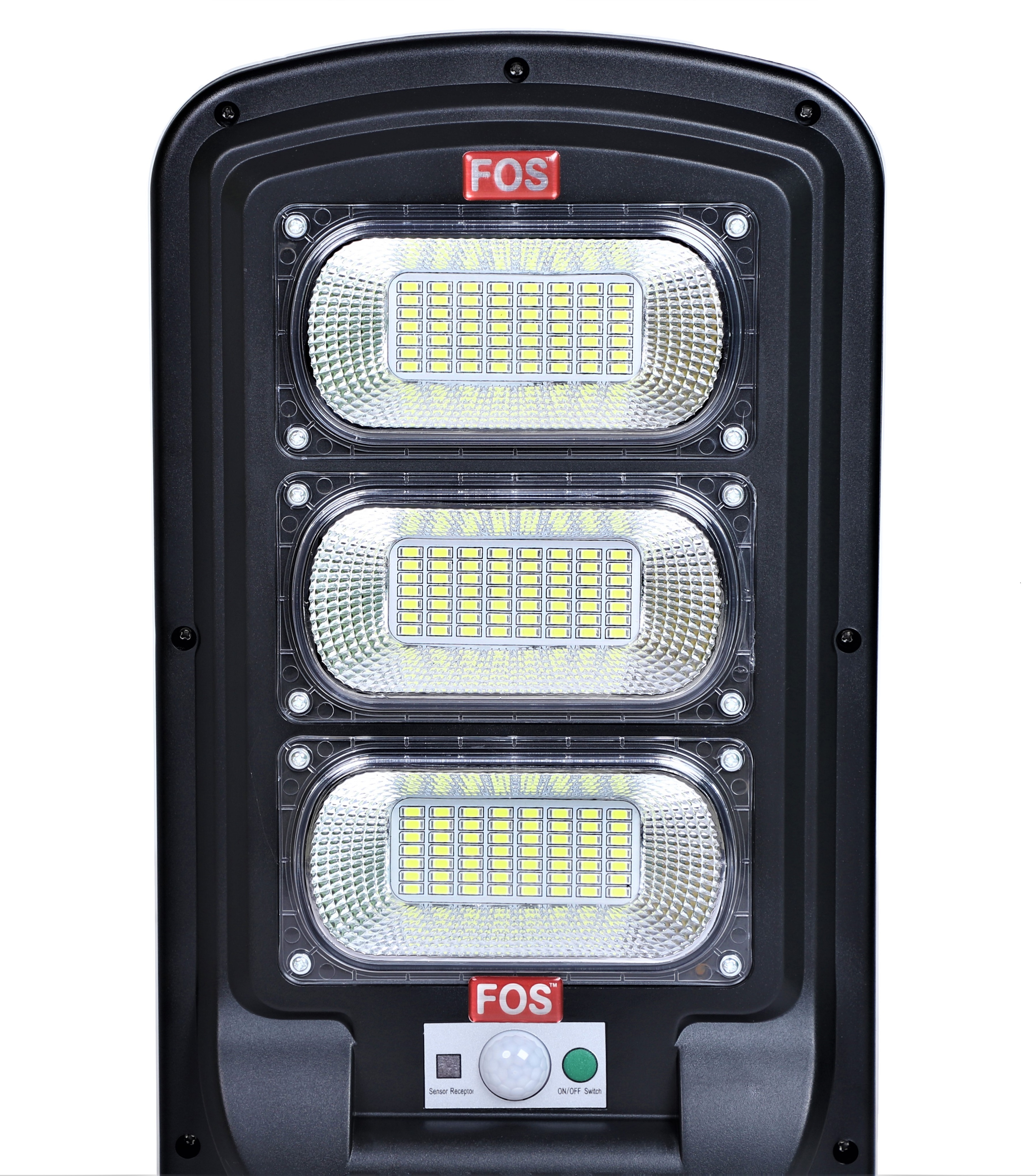 Black Fos Solar Led Street Light 60w With Remote Control And Programmable Motion Sensor - Cool White