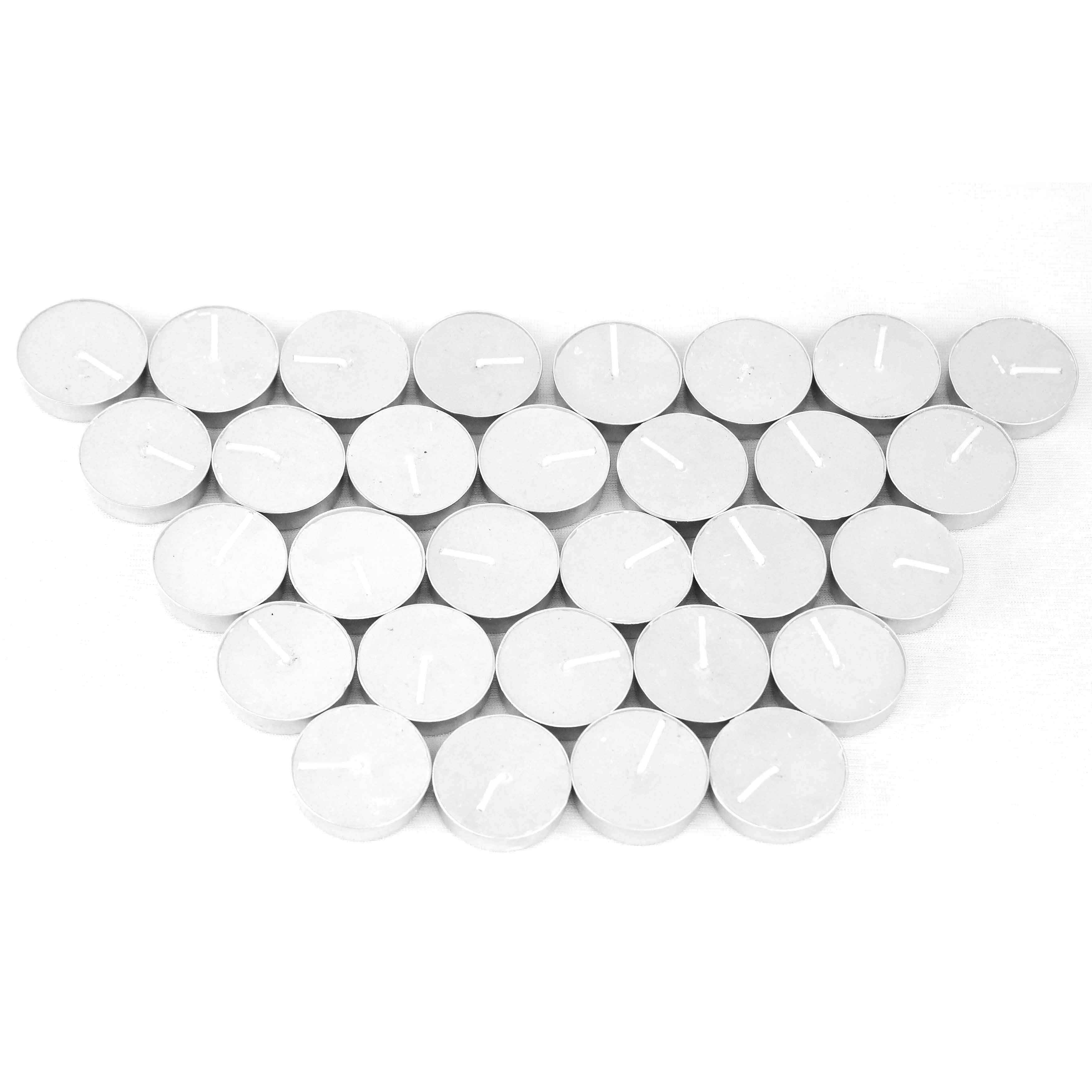 Asian Aura Smokeless T-light Candles - Paraffin Wax 10x10x5 Cm White | Handmade Cotton Wick Scented Long-lasting 3-4 Hours Burning Time