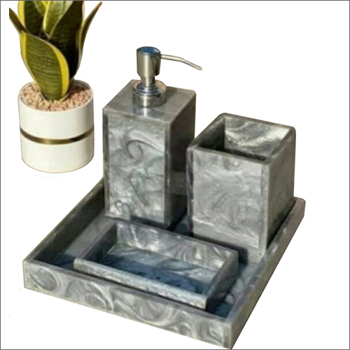 ग्रे मॉडर्न रेजिन बाथरूम सेट