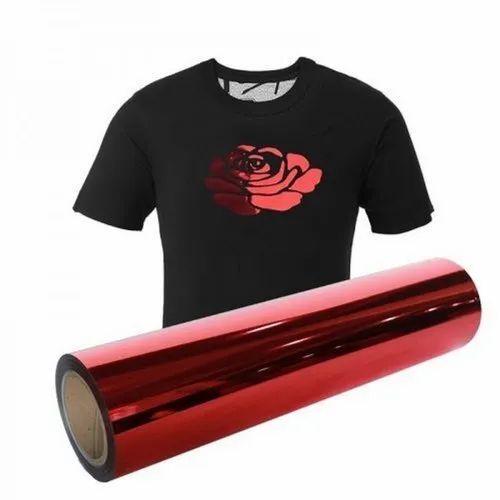 कोरियन प्लेन रेड मैटेलिक हीट ट्रांसफर विनाइल रोल