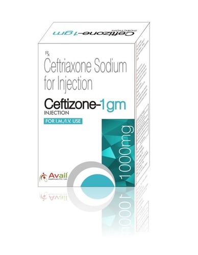 Ceftriaxone Injection - 1 gm Vial for Bacterial Septicemia, Bone and Joint Infections, Meningitis | IV & IM Use, Dosage as per Physician, Store in Dry Place