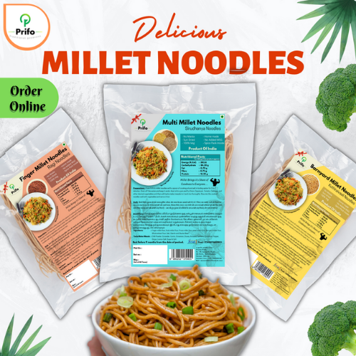 प्रिफो मिलेट नूडल्स फॉक्सटेल लिटिल कोडो बार्नयार्ड फिंगर मल्टी मिलेट पारंपरिक घर पर बने रासायनिक मुक्त प्रसंस्करण
