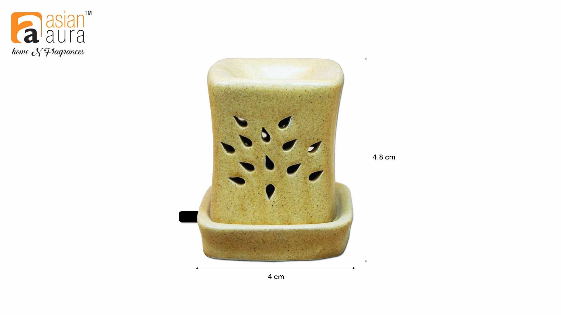 Asian Aura Ceramic Aromatic Oil Diffuser With 2 Oil Bottles Aaeb 002-b2