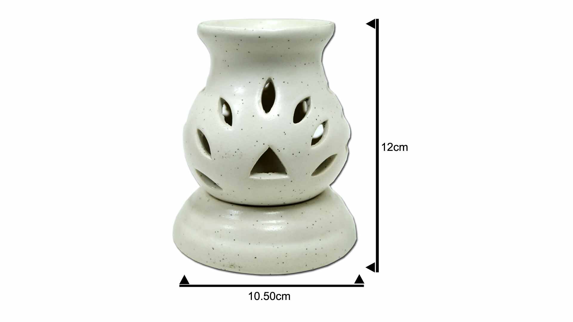 Asian Aura Ceramic Aromatic Oil Diffuser With 2 Oil Bottles Aaeb 004-w