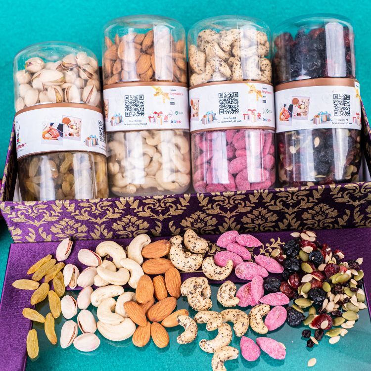Diwali Gift Pack Pp - 800 Gm Assorted Dry Fruits (Almond, Cashew, Pistachio, Raisins, Figs) , Customizable Packaging For Corporate Gifts & Celebrations
