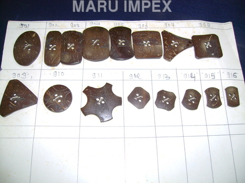 Coconut Button - 2 to 5 Inch, Brown Raw Coconut Shell | Ethnic Look, Multiple Designs and Finishes