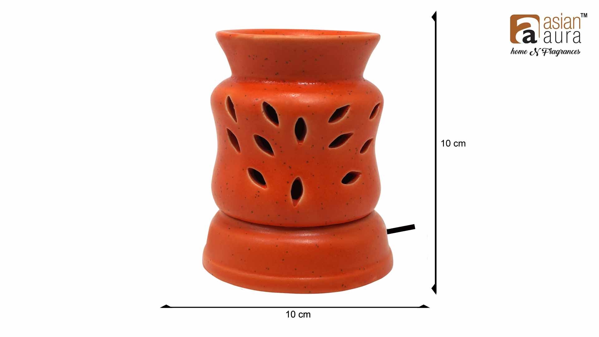 Asian Aura Ceramic Aromatic Oil Diffuser With 2 Oil Bottles Aaeb 009-o